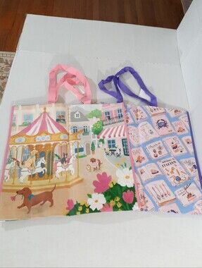 TJ Max Reusable Tote Bag, Dogs Around Town & Italian Cook Book NWT Set of 2
